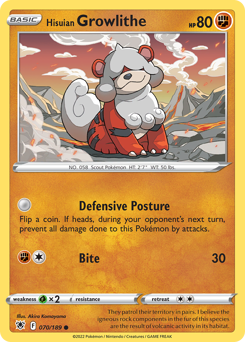Pokemon Astral Radiance Hisuian Growlithe - 70
