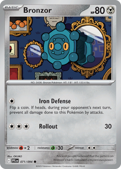 Pokemon Phantasmal Flames Bronzor - 71