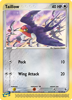 Pokemon Ruby & Sapphire Taillow - 72