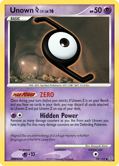 Pokemon Secret Wonders Unown [Z] - 72