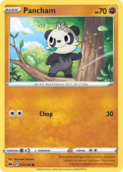 Pokemon Crown Zenith Pancham - 72