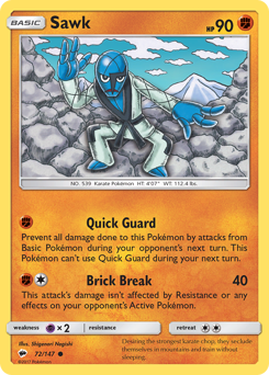 Pokemon Burning Shadows Sawk - 72
