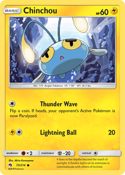Pokemon Lost Thunder Chinchou - 73
