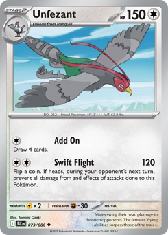 Pokemon Black Bolt Unfezant - 73