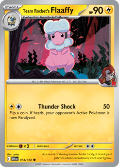 Pokemon Destined Rivals Team Rocket's Flaaffy - 73