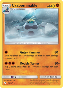 Pokemon Burning Shadows Crabominable - 74