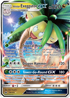 Pokemon Crimson Invasion Alolan Exeggutor-GX - 74