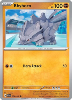 Pokemon Stellar Crown Rhyhorn - 74