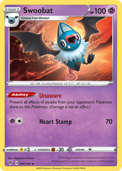 Pokemon Vivid Voltage Swoobat - 74