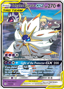 Pokemon Cosmic Eclipse Solgaleo & Lunala-GX - 75