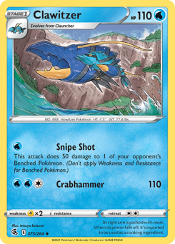 Pokemon Fusion Strike Clawitzer - 75