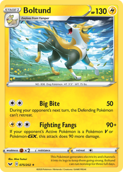 Pokemon Sword & Shield Boltund - 75