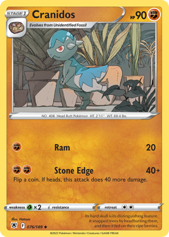 Pokemon Astral Radiance Cranidos - 76