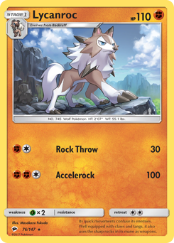 Pokemon Burning Shadows Lycanroc - 76