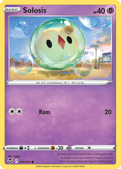 Pokemon Silver Tempest Solosis - 76