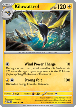 Pokemon Twilight Masquerade Kilowattrel - 76