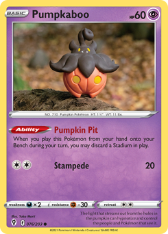 Pokemon Evolving Skies Pumpkaboo - 76