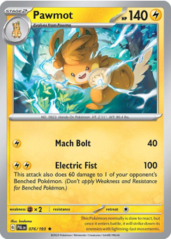Pokemon Paldea Evolved Pawmot - 76