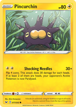 Pokemon Sword & Shield Pincurchin - 77