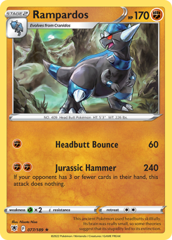 Pokemon Astral Radiance Rampardos - 77