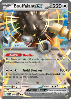 Pokemon White Flare Bouffalant ex - 77