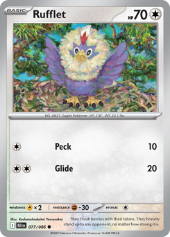 Pokemon Black Bolt Rufflet - 77