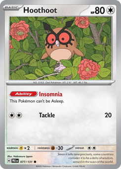 Pokemon Prismatic Evolutions Hoothoot - 77