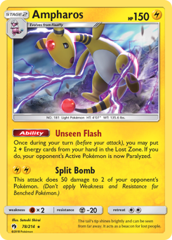 Pokemon Lost Thunder Ampharos - 78