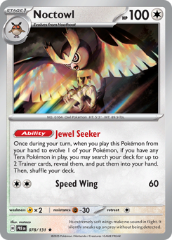 Pokemon Prismatic Evolutions Noctowl - 78