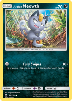 Pokemon Sun & Moon Alolan Meowth - 78