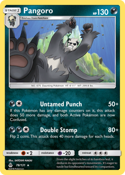 Pokemon Forbidden Light Pangoro - 78