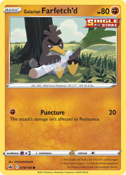 Pokemon Chilling Reign Galarian Farfetch'd - 78