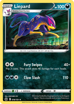 Pokemon Crown Zenith Liepard - 78