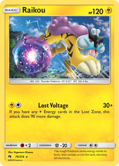 Pokemon Lost Thunder Raikou - 79