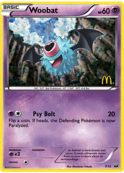 Pokemon McDonald's Collection 2012 Woobat - 7