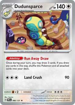 Pokemon Prismatic Evolutions Dudunsparce - 80