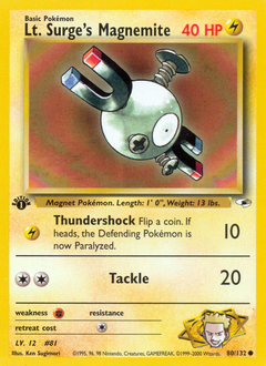 Pokemon Gym Heroes Lt. Surge's Magnemite - 80