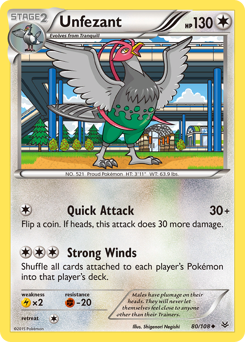 Pokemon Roaring Skies Unfezant - 80