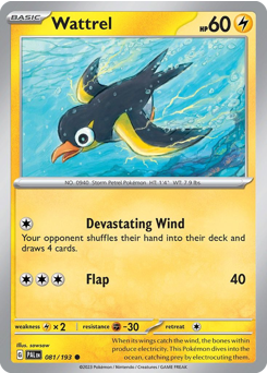 Pokemon Paldea Evolved Wattrel - 81