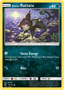 Pokemon Burning Shadows Alolan Rattata - 81