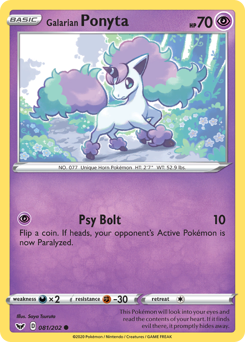 Pokemon Sword & Shield Galarian Ponyta - 81