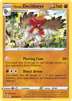 Pokemon Astral Radiance Hisuian Decidueye - 82