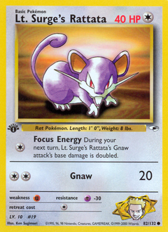 Pokemon Gym Heroes Lt. Surge's Rattata - 82