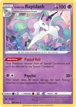 Pokemon Sword & Shield Galarian Rapidash - 82