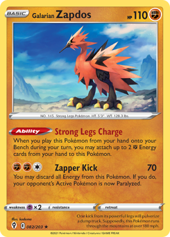 Pokemon Evolving Skies Galarian Zapdos - 82