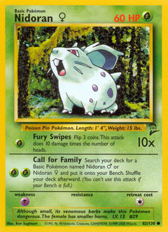 Pokemon Base Set 2 Nidoran ♀ - 82