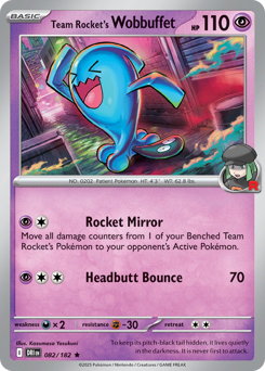 Pokemon Destined Rivals Team Rocket's Wobbuffet - 82