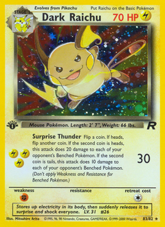Pokemon Team Rocket Dark Raichu - 83