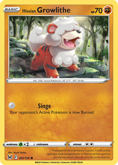 Pokemon Lost Origin Hisuian Growlithe - 83