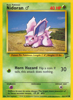 Pokemon Base Set 2 Nidoran ♂ - 83